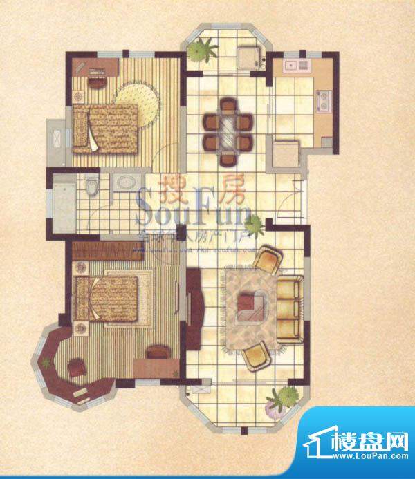 衡山城A-2　已售完 2室2厅1卫面积:107.00平米