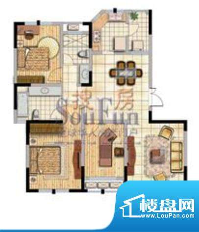衡山城小高层B4型　已售完 3室面积:125.00平米