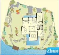 江南岸c-1-a户型一层 4室2厅5卫面积:300.00平米