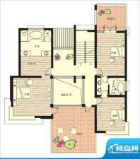 江南岸c-1-a户型二层 4室2厅5卫面积:300.00平米