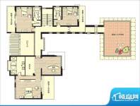 江南岸A-1户型二层 4室4厅5卫1面积:300.00平米