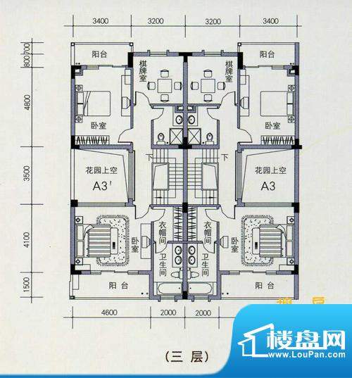 江山名洲一期联排别面积:251.00m平米