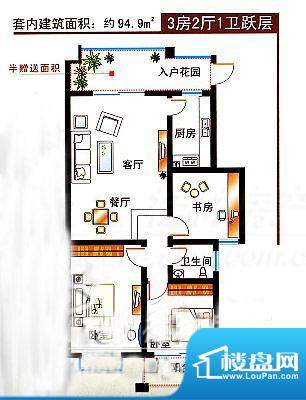 七彩锦绣前城3房 3室面积:0.00m平米