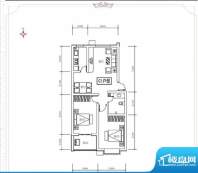 关城御景苑户型两室面积:81.24m平米