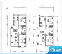 关城御景苑户型两室面积:87.78m平米