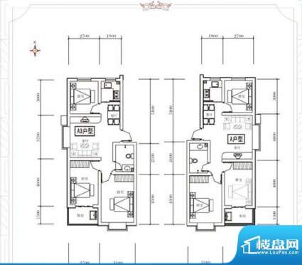 关城御景苑户型三室面积:74.02m平米