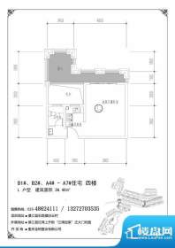 白云美镇户型图一期B1#B2#A4#-面积:36.48平米