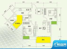 千山美林户型图三期18、19号楼面积:78.30平米