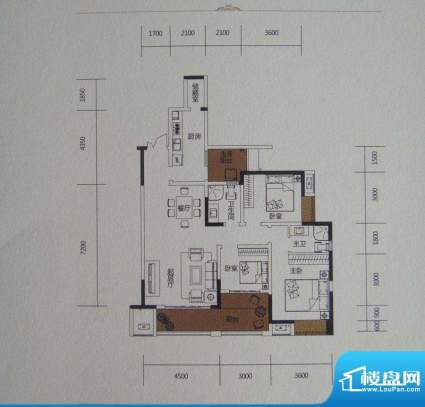 伟豪创世纪户型图一期2幢标准层面积:123.97平米