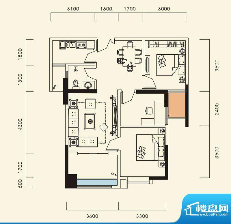 海怡江山户型图一期1号楼标准层面积:87.28平米