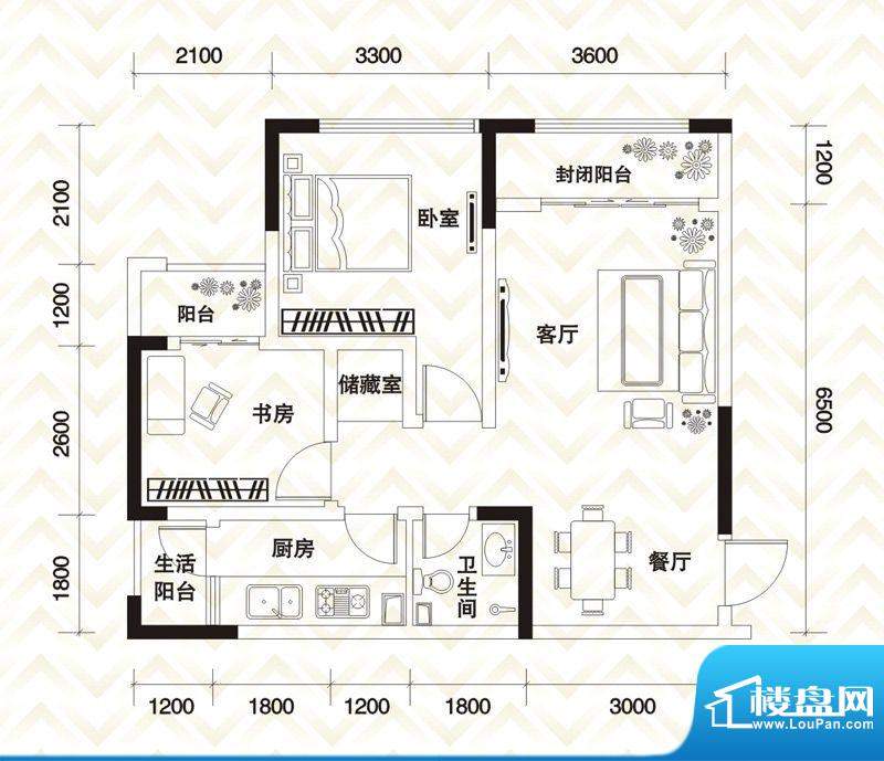 香江庭院户型图二期2号楼标准层面积:78.04平米