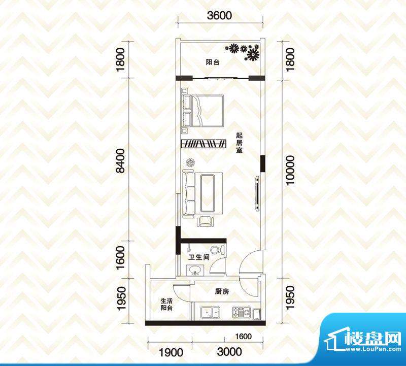 香江庭院户型图二期2号楼标准层面积:57.52平米