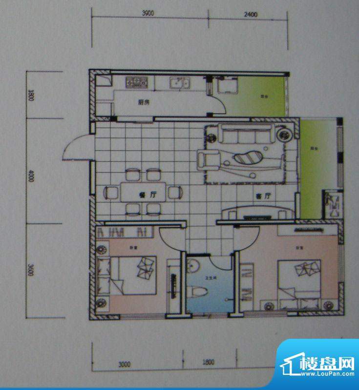 御锦江都户型图一期A3栋标准层面积:90.67平米