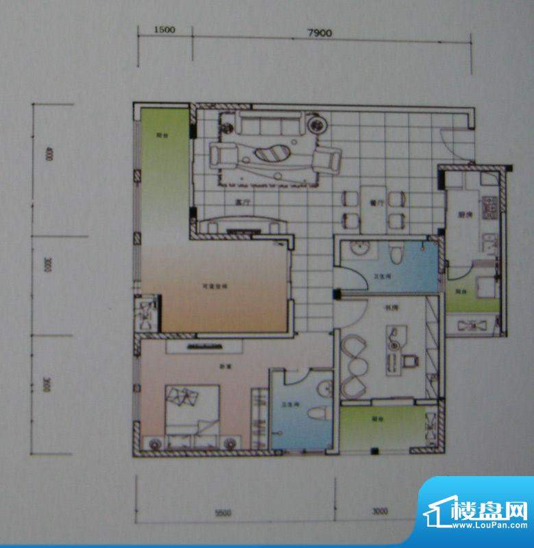 御锦江都户型图一期A3栋标准层面积:124.65平米