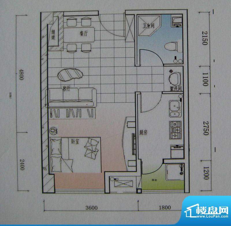 御锦江都户型图一期A1栋标准层面积:44.38平米