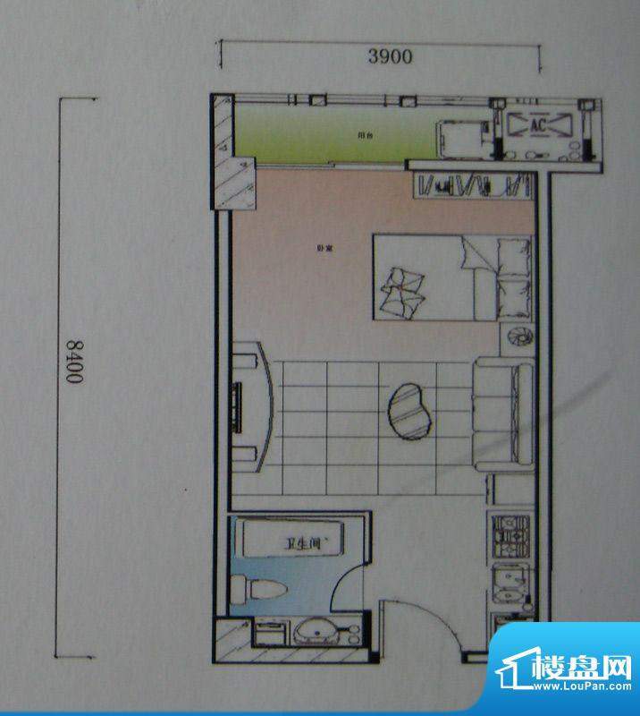 御锦江都户型图一期A1栋标准层面积:45.72平米
