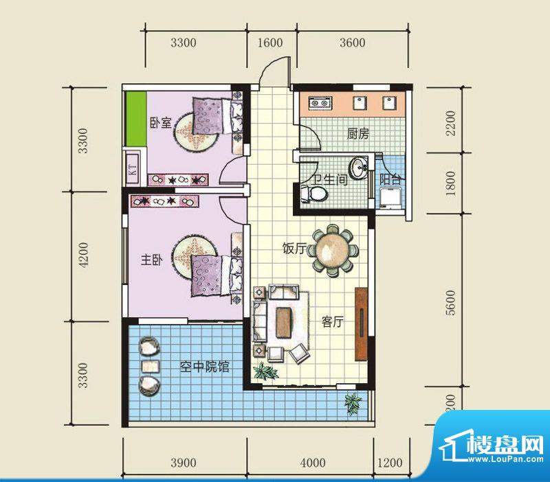 康怡棠新天地户型图一期3号楼标面积:73.07平米