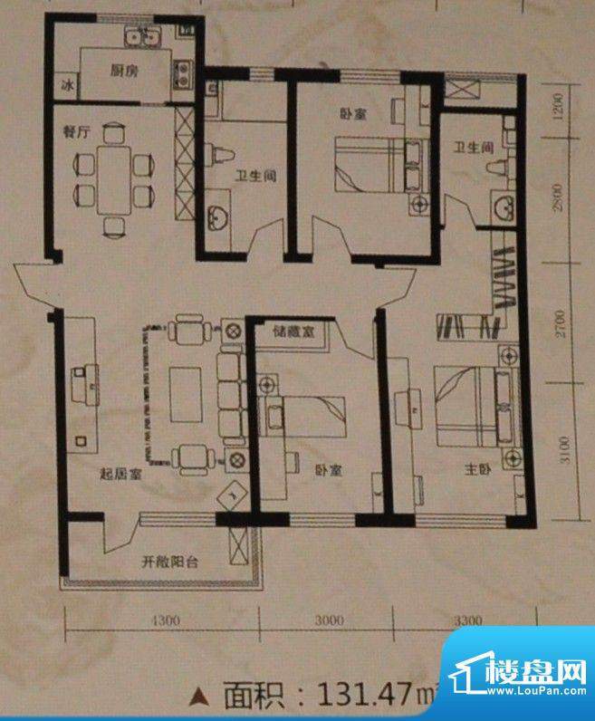 托斯卡纳131.47平方面积:131.47m平米