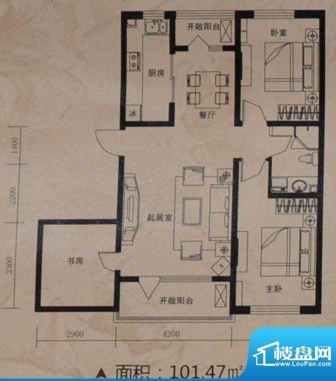 托斯卡纳101.47平方面积:101.47m平米