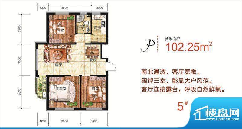 富虹阳光尊邸三期p1面积:102.25m平米