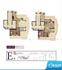 琥珀公馆e-1-1 4室3面积:176.00m平米