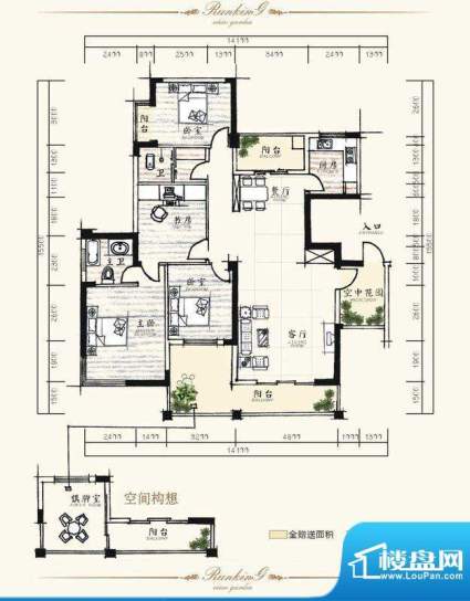 泰达·润景园F户型（面积:162.95m平米