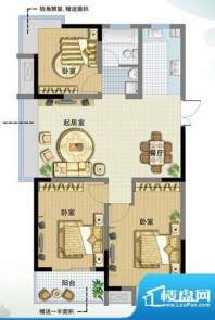 花溪兰庭户型图A1 3室2厅1卫1厨面积:105.34平米