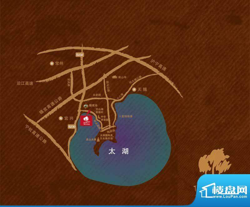 太湖香树湾花园交通图区位图