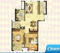 港龙紫荆城户型图2期E3户型 3室面积:105.00平米