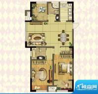 港龙紫荆城户型图2期F2户型 3室面积:117.00平米