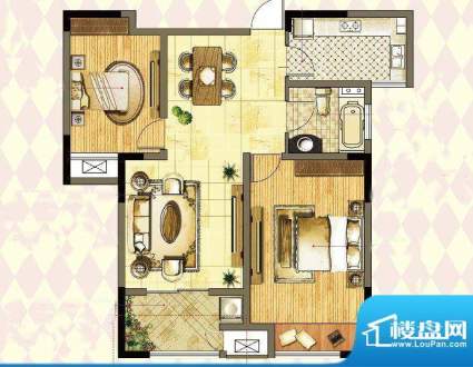 港龙紫荆城户型图2期G1户型 2室面积:89.00平米