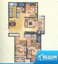 新城公园壹号户型图润园A 3室2面积:120.77平米