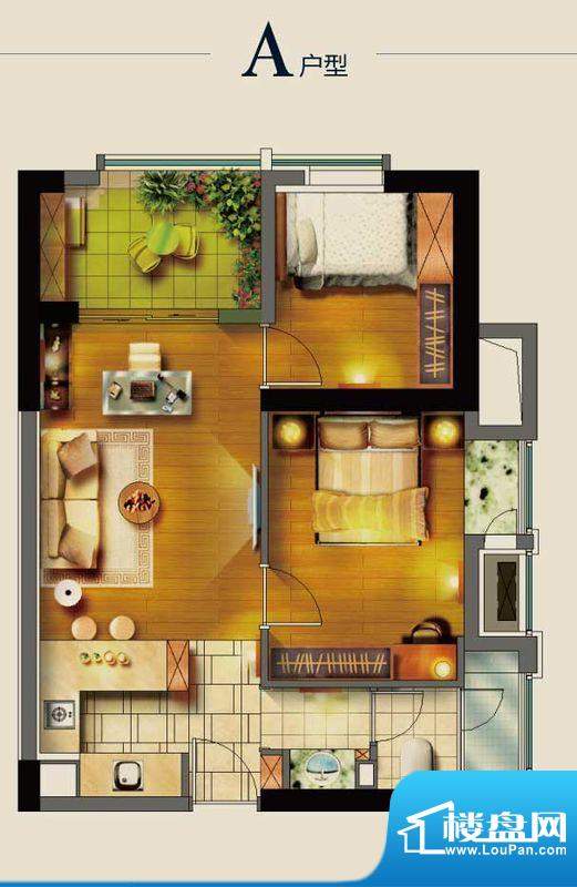 莱蒙城户型图公寓A户型 2室1厅面积:62.00平米