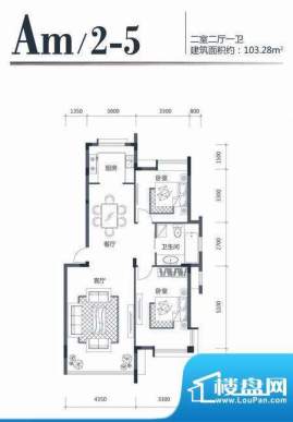 印象江南AM25 2室2厅面积:103.28m平米