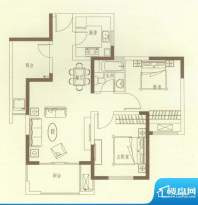 高成天鹅湖户型图二期11#甲单元面积:88.00平米