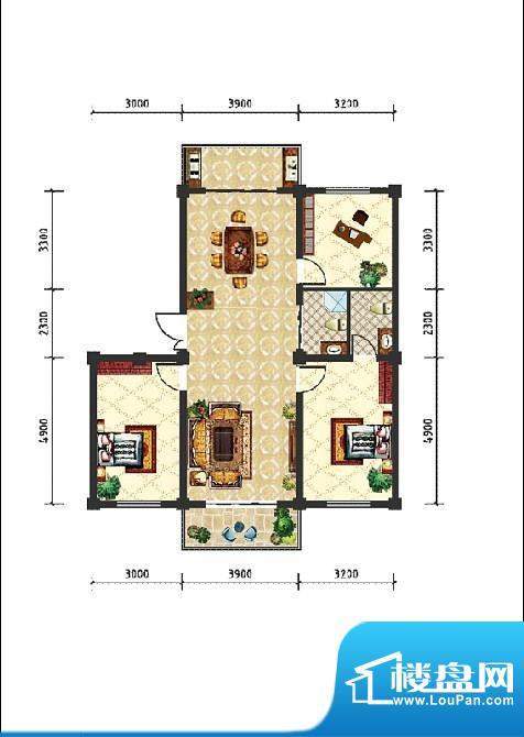 和美雅苑户型图 3室面积:116.40m平米