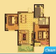 御城户型图37号楼B户型 2室2厅面积:89.00平米