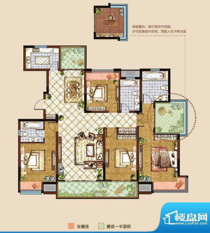 御城户型图26号楼A户型 4室2厅面积:186.00平米