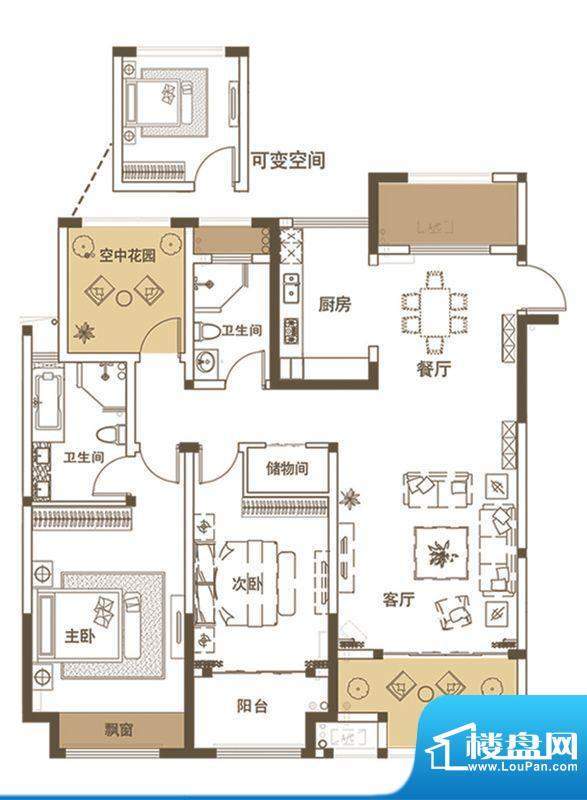 紫金城户型图御金香户型 3室2厅面积:142.58平米