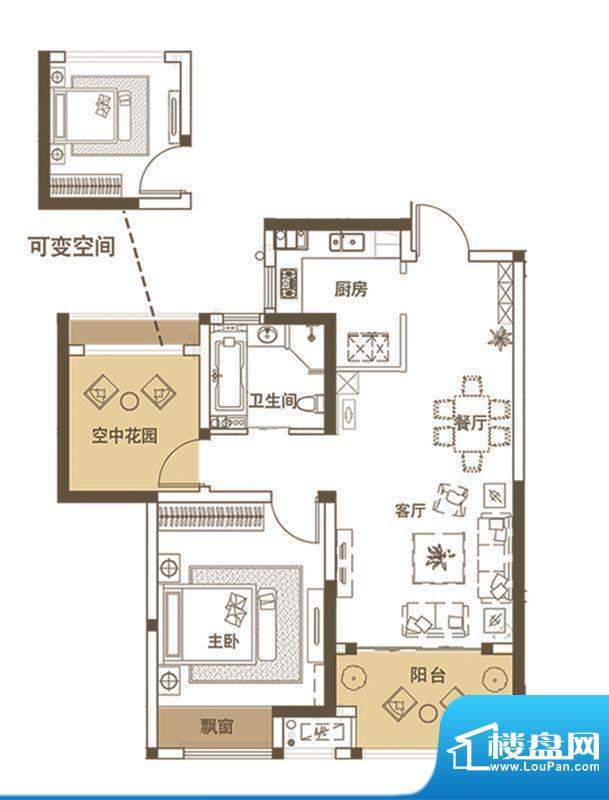 紫金城户型图御金香户型 2室2厅面积:78.44平米