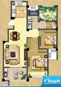 金色领寓户型图7#楼A户型 2室2面积:89.62平米