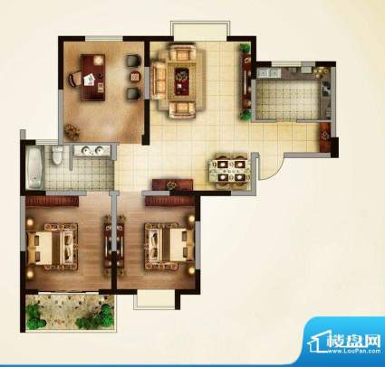 滨江明珠城户型图A3户型 3室2厅面积:115.76平米