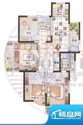 滨江明珠城户型图户型图 3室2厅面积:142.00平米