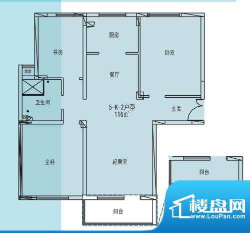 凯纳华侨城户型图D-3-1户型 3室面积:116.00平米