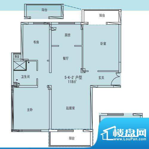 凯纳华侨城户型图D-3-2户型 3室面积:118.00平米