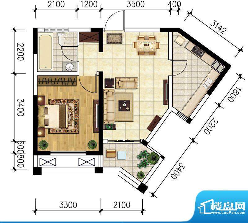 永宁星座户型图公寓1幢乙单元0面积:65.62平米