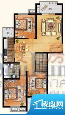 格兰艺堡户型图12#甲04 3室2厅面积:128.17平米