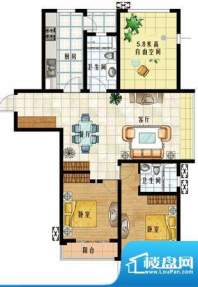 随园锦湖公寓户型图A3奇户型(在面积:108.00平米