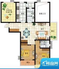 随园锦湖公寓户型图A3偶户型(在面积:108.00平米