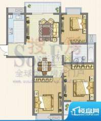 东方福郡户型图C3户型 3室2厅1面积:107.94平米